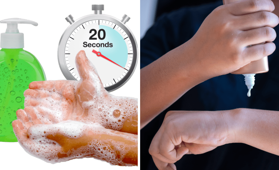 Images of handwashing and applying hand cream