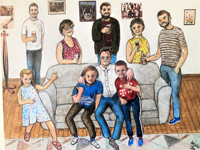 My picture of our nine grandkids…from left to right at the back: Joe, Ellie, Bob, Jess, and Andy. From left to right at the front: Poppy, Ollie, Sam and Fred.