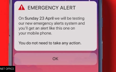 UK emergency alert system test: Sunday 23 April 3pm